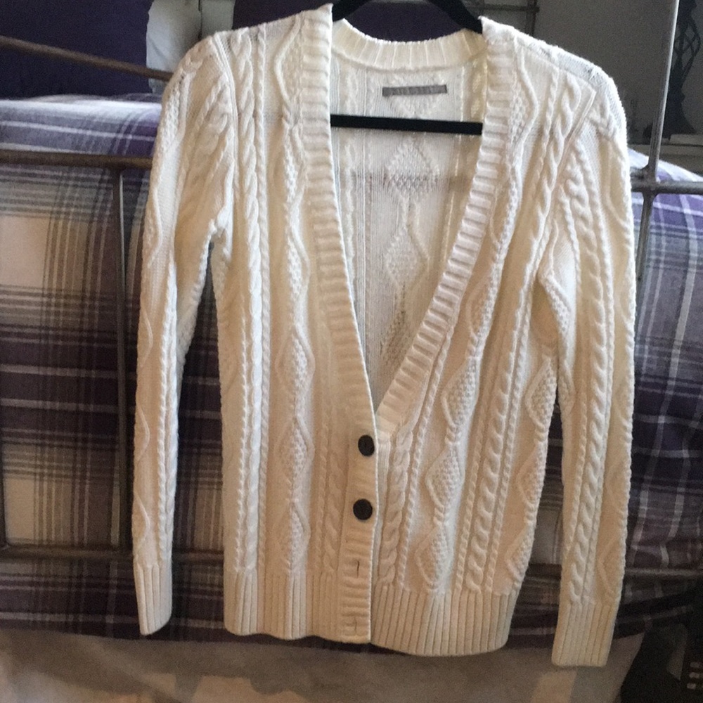 Rubbish cream cable knit cardigan